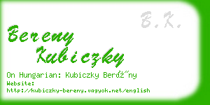 bereny kubiczky business card